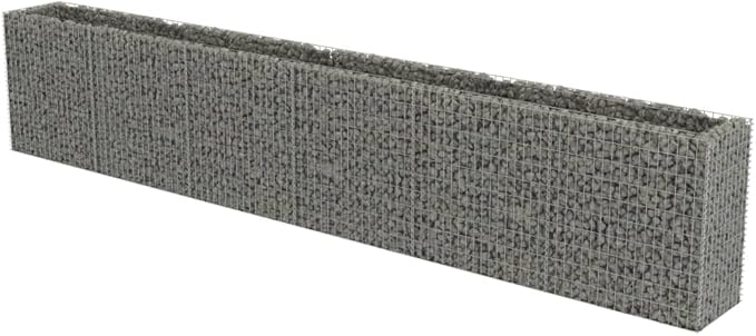 SKM Gabion Raised Gabion Raised Bed Galvanised Steel 212.6x19.7x39.4
