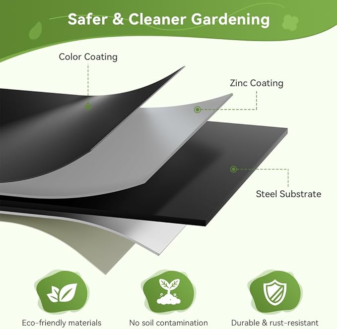 COMHOMA 3 Pack Round Raised Garden Bed 2x2x1ftGalvanized Metal Planter Box Kit for Outdoor GardeningVegetable Flower Herb Growing Beds with Gloves ToolsBlack