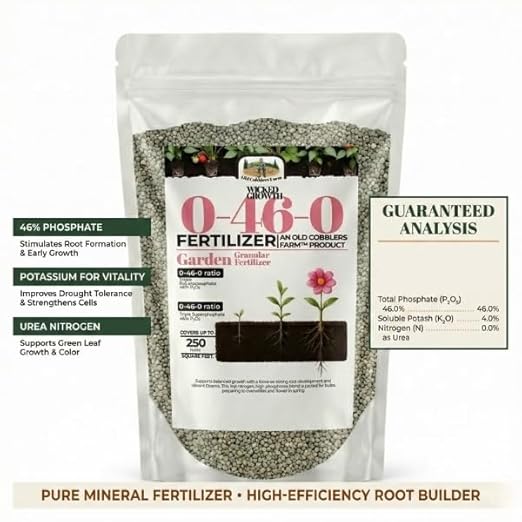 Old Cobblers Farm™ Wicked Growth 0-46-0 Fertilizer - Triple Phosphate - for Strong Roots and Vibrant Growth (5 lbs | 10 lbs | 15 lbs | 20 lbs) (10 lbs)