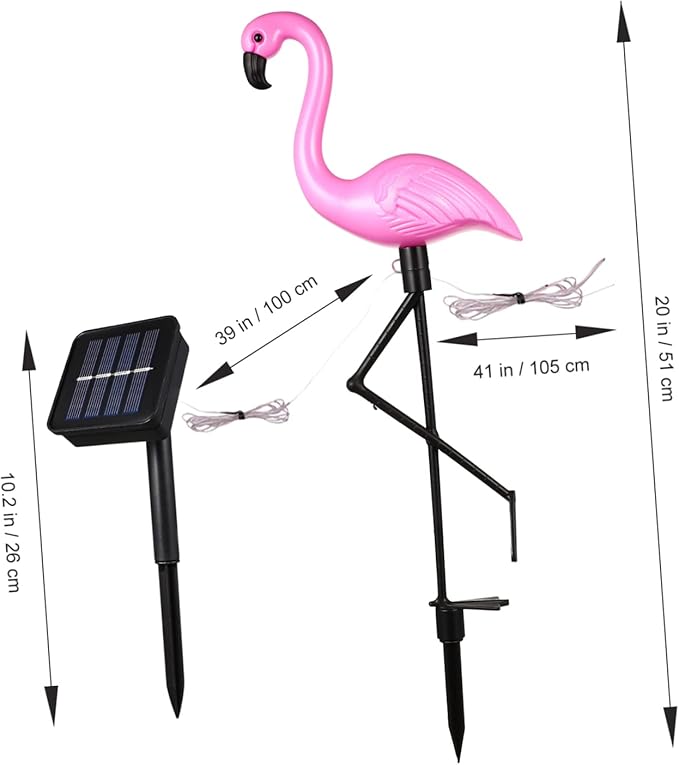 ARTIBETTER Flamingo Pattern Solar Led Ground Spotlight Outdoor Garden Lights for Patio Decor