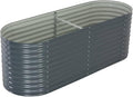 SKM Garden Raised Bed 94.5x31.5x31.9 Galvanized Steel Gray-55231026