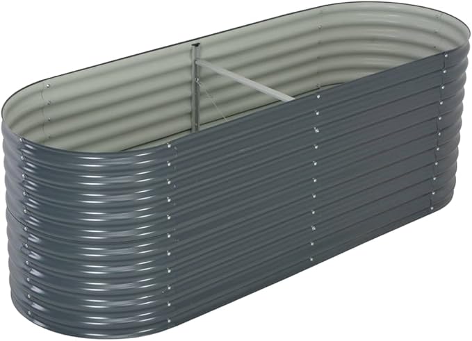 Garden Raised Bed 94.4x31.4x31.8 Galvanized Steel Gray
