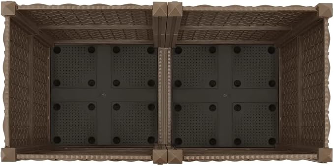 vidaXL Rectangular Raised Bed in Durable Brown Polypropylene - Ideal for Growing Vegetables Herbs Flowers - Suitable for Garden Patio Balcony