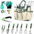 13Pcs Garden Tool Set Aluminum Alloy Gardening Hand Tools Starter Kit with Garden Bag Heavy Duty Outdoor Hand Tools with Non-Slip Ergonomic Handle for Plant Gardening