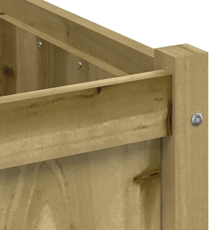 Garden Planter Natural Wood Solid Pine Wood Extra Large 27.6x27.6x27.6 inch Square Raised Garden Bed for Outdoor Plants