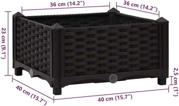 SKM Raised Bed 40x40x23 cm Polypropylene (Weight-6KG)-6526