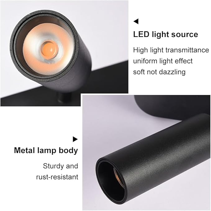 Spotlight Fixture 2-Way Spotlight Bar Adjustable Fixed Track Lighting Kit90°+360°Rotation Directio l Spotlights Accent Lamps