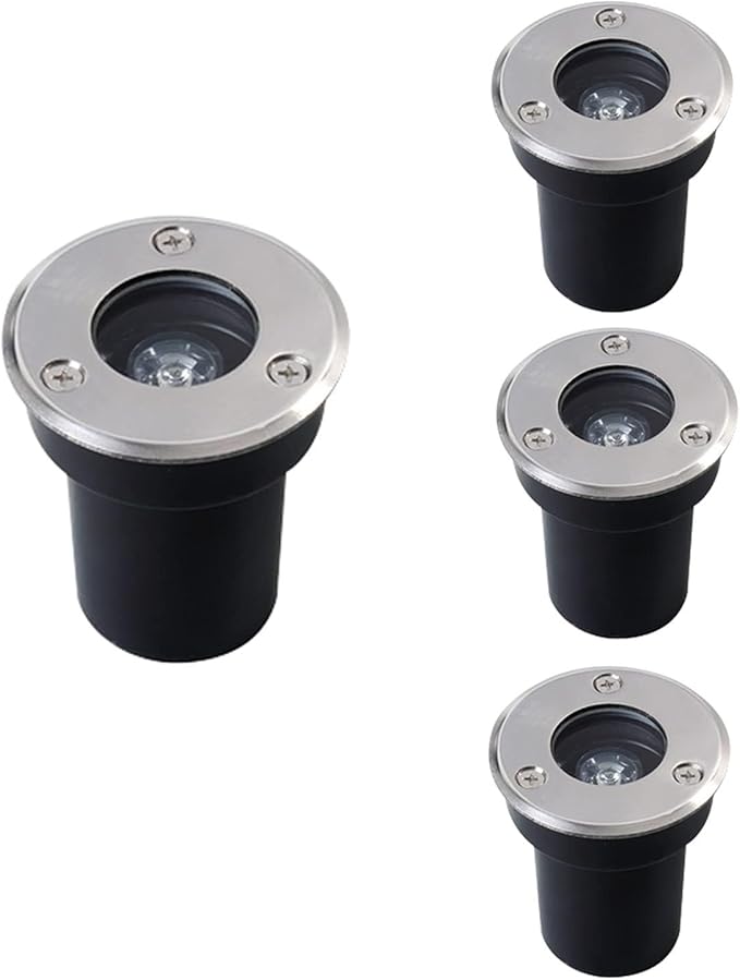 4 Pack Recessed Underground Light - Round Landscape Lamp Outdoor Led Spotlight IP65 Waterproof Recessed Led Lawn Light for Home Driveway Stair Step Trial Patio AC85-265V (6W Blanc) (9W Blanc)