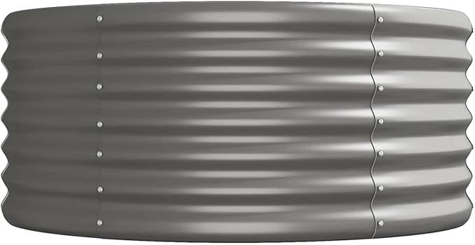Garden Raised Bed Planter Raised Beds Raised Planter Box Planters for Outdoor Plants Garden Beds Powder-Coated Steel 144.9x31.5x14.2 Gray