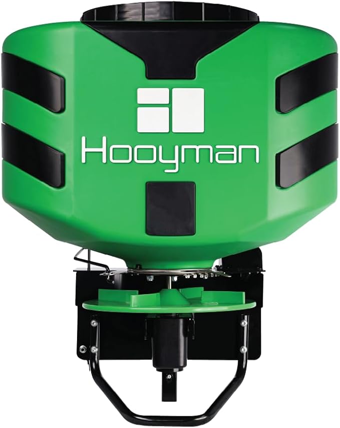 Hooyman Vehicle Spreader with Adjustable Feed Rate Universal Attachment 125LB Capacity for Seeding Land Management and Lawncare