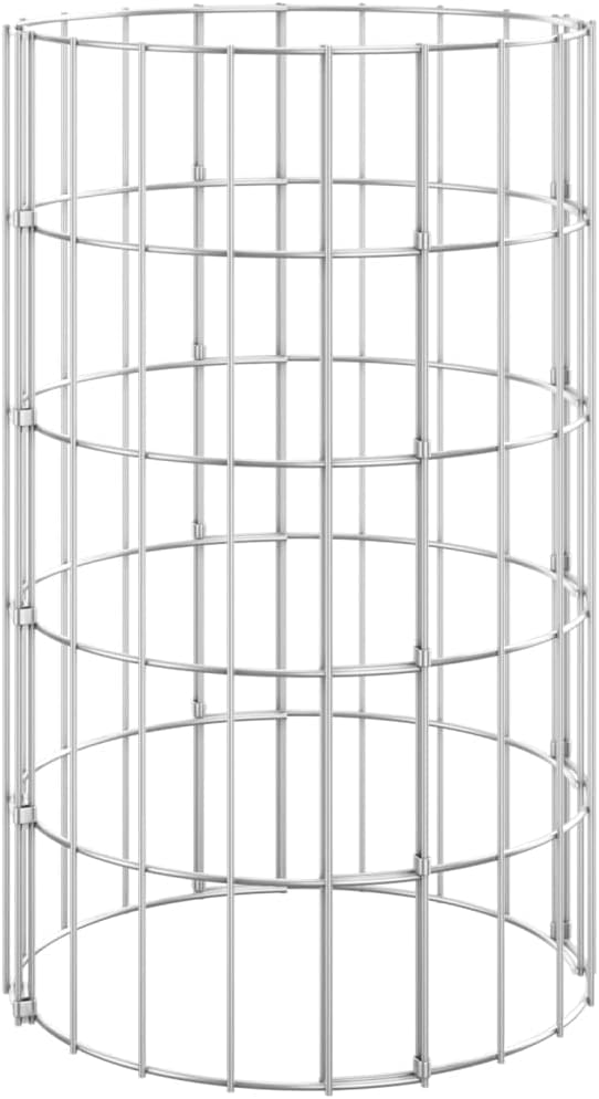 3pcs Circular Gabion Raised Beds Galvanised Steel Outdoor Patio Terrace Lawn Home Gardening Planter Basket Gabion Cage Flower Pot Stand for Outdoor Garden Ø11.8x19.7