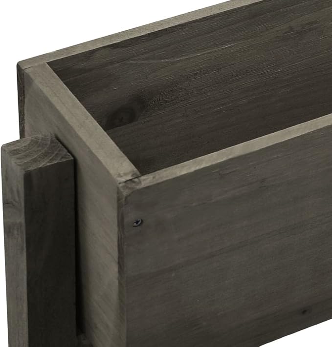 Decorative Garden Raised Bed Vegetable Planting pots Garden Folding Planter Gray 23.6x5.5x29.5 Solid Firwood for Growing Outdoor Plants Vegetables