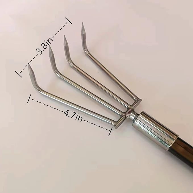 Stainless Steel Garden Claw rake Multifunctional rake Lengthened Aluminum Alloy Handle can be Used for Weeding and loosening The Soil in The Garden and can Also be Used for Treasure Digging