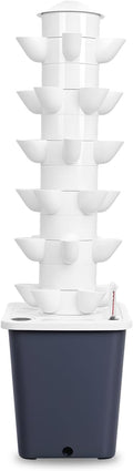 Hydroponic Tower 6 Layers 30 Holes Vertical Hydroponics Growing System Indoor Planter for Herbs Fruits Vegetables with 10L Tank Soilless Cultivation Garden Kit (Black)
