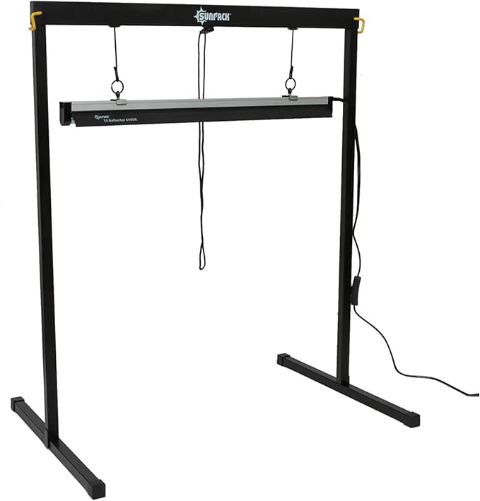 SUNPACK Metal Grow Light Stand with T5 Light System - Ideal for Greenhouses or Indoor Gardening 6400K Grow Light with Reflectors (26.4)