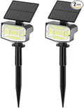 Large Solar Spot Lights Outdoor Waterproof IP67 1000 Lumens High Brightness 92 LEDs Solar Spotlight with 3 Lighting Modes Dusk to Dawn Solar Landscape Lights for Yard Garden (Cool White)- 2 Pack