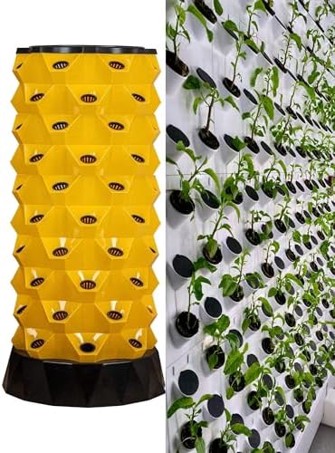 Aeroponic Garden Tower - Hydroponic Growing System for Vegetables Herbs and Strawberries - 48 Holes for Indoor and Outdoor Use