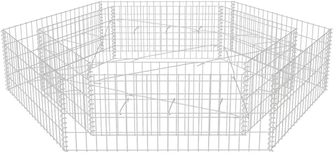 Hexagonal Gabion Raised Bed Outdoor Metal Raised Garden Bed Gabion Basket Post/Planter Raised Vegetable Bed Galvanised Steel Gabion Planter 78.7x68.1x15.7-246