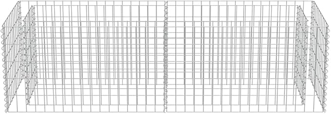 Gabion Garden Bed Silver Galvanized Steel for Raised Fence Rock Panels Baskets Retaining Walls Welded Steel Landscape 70.9 x 19.7 x 19.7 in