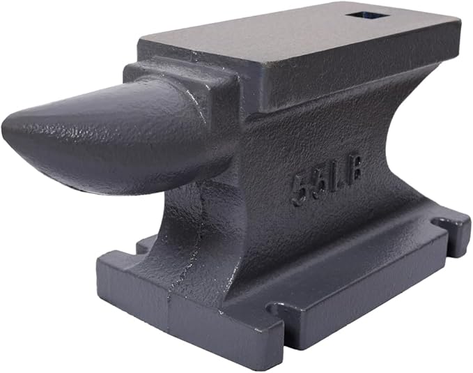 Cast Iron Anvil Single Horn Anvil with 8.5 x 4 Inch Countertop and Stable Base Luxebough High Hardness Blacksmith for Bending Shaping Forging Premium Rugged Design (55LB)