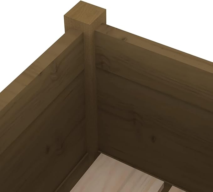Raised Bed Wood Raised Beds for Garden Wooden Raised Bed Planter Raised Bed Wood Honey Brown Herb Bed Wood Flower Box Flower Box Flower Pot Garden Planter 70 x 70 x 70 cm Pack of 2
