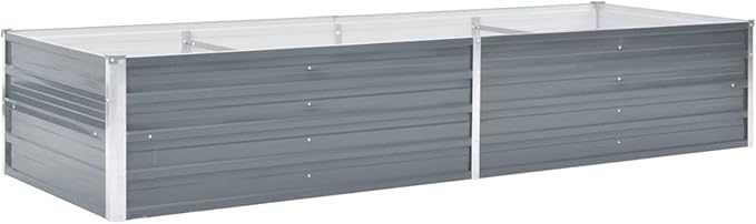 Raised er BedRaised Planters for GardenOutdoor er Box Garden Raised Bed Galvanized Steel 94.5x31.5x17.7 Gray