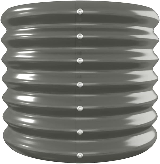 SKM Patio Raised Bed Powder-Coated Steel 130.7x15.7x14.2 Gray (9.5 KG/20.9 LBS)