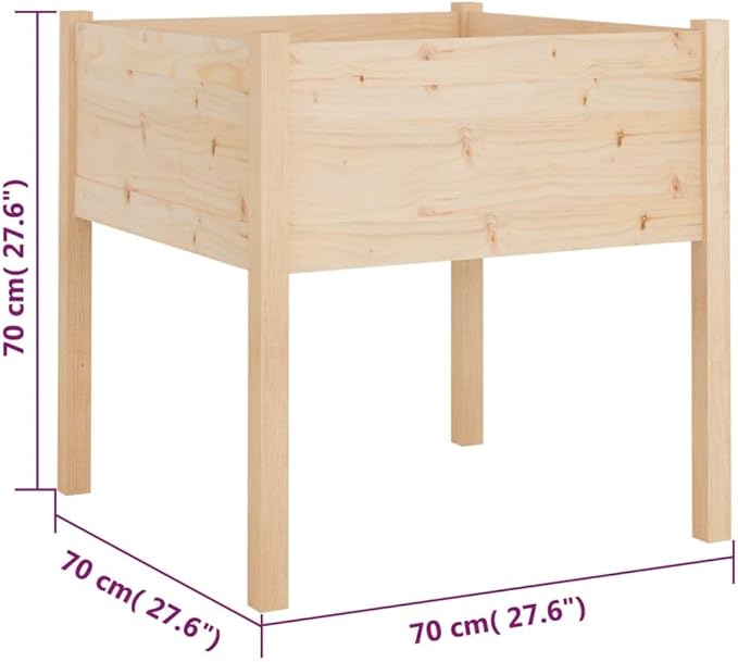 Garden PlantersGardening AccessoriesModern DesignBackyard Raised BedsPatio Raised BedsHerb PlantersFreestanding Plantersfor BalconiesDecks2 pcs 27.6x27.6x27.6 Solid Wood Pine
