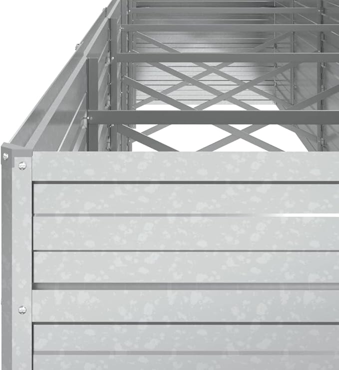 Garden Raised BedOutdoor Planting BoxesHerb Garden Planter OutdoorPlant Box Patio Plantersfor FlowerHerbBackyardPatioBalcony189x31.5x30.3 Galvanized Steel Silver