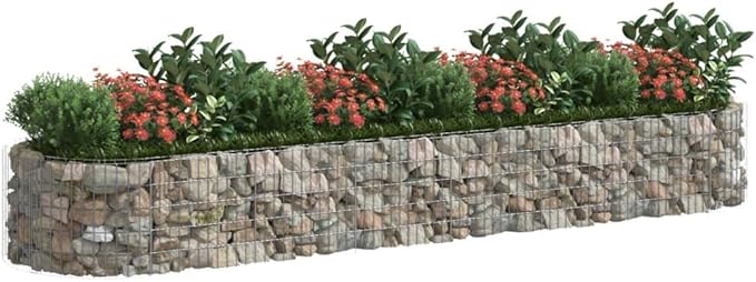 Gabion Raised Bed Silver Galvanized Iron Large Gabion Raised Bed Gardening Pots &amp Planters 152042