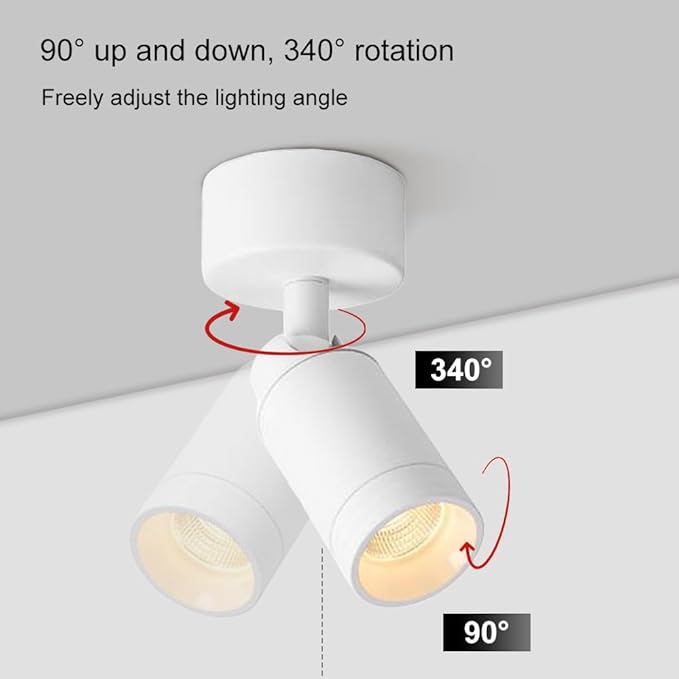 Adjustable Ceiling Spotlight 5w Spot Light Exposed Mounted Led Flush Mount Lights Directio l Spotlights Accent Lighting Artwork Display Lamps