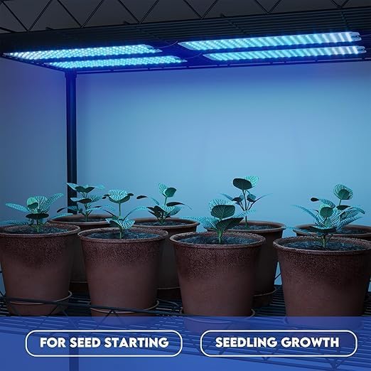 Under Cabinet Grow Light LED Grow Lights for Indoor Plants Full Spectrum Plants Light for Shelves with Auto Timer 3/9/12H 616LEDs Ultra-Thin Grow Lights Panel for Seed Starting Flowers Veg 4Pack