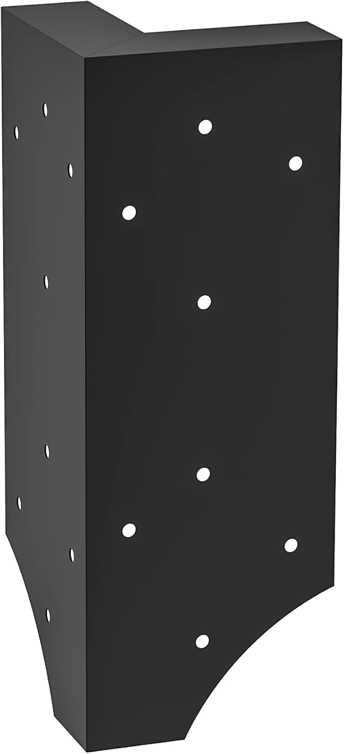 Raised Garden Bed Corner Brackets With Securing Lip | Fits Lumber up to 2 Inch x 12 Inch in Size | Set of 4 | DIY Flower or Vegetable Garden | Black
