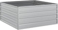 vidaXL Raised Garden Bed Raised Flower Bed Galvanized Steel Planter Outdoor Planter for Patio Backyard Garden Vegetables Herbs Silver
