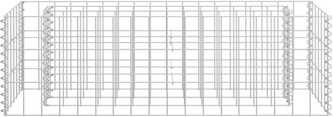 Gabion Planter Raised Bed Outdoor Garden Galvanized Steel Wire Mesh Grid Stone Wall Flower Raised Bed for Vegetables Flowers Plants 35.4x11.8x11.8