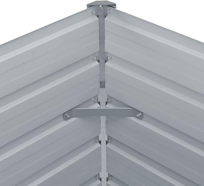 Raised Garden Bed Galvanized Steel Planter Box 63.0 x 31.5 x 17.7 in for Outdoor Gardening Vegetables Herbs and Flowers