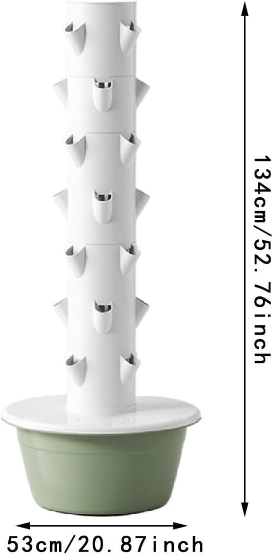 Hydroponic Tower Hydroponics Growing System Kit Accessories Gardening Pots Practical Vertical Planter for Strawberries Green M