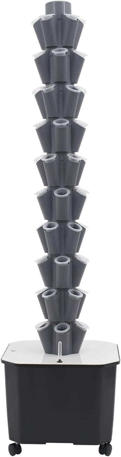 Hydroponics Growing System 50-Plants Indoor Hydroponic Tower with Pump System Vertical Garden Planter with Wheels Hydroponic Germination Kit for Fruits Vegetables Herbs