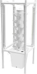 30 Holes Hydroponics Vertical Growing Kit 6-Tier Hydroponic Tower Garden System with LED Grow Lights and 2.64 Gal Water Tank for Growing Herbs Vegetables Fruits