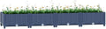 Blue Grey Raised Garden Planter Box 63x63x9.1 in Polypropylene Outdoor Herb &amp Flower Bed with Matte Finish Durable Modern Design for Patio Balcony Backyard