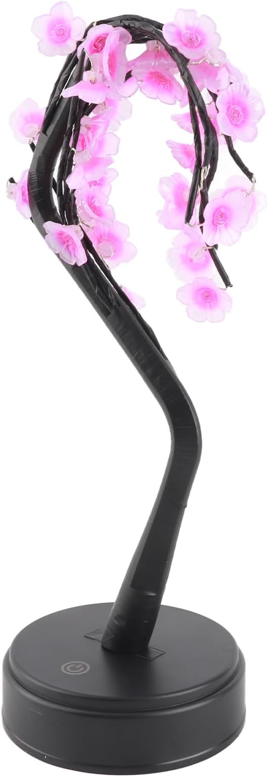 USB 35LED Plum Flower Bonsai Tree Lamp DIY Desk Bonsai with Bendable Branches Warm Yellow LED Night for Home Holiday Decoration