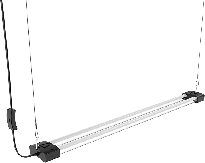 DYMOND BoostGro LED Grow Light Full Spectrum 5000K Daylight + 660nm Red Linkable Indoor Plant Lighting Fixture (3 FT Black)