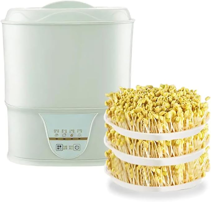 Automatic Bean Sprouts Maker360° Rotary Sprinkler Thermostatic Incubator Germinator 2 Layer Sprouting Seedling Tools