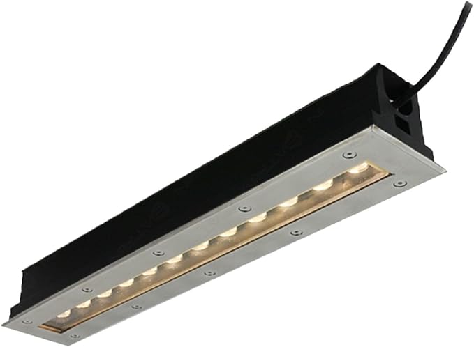 Ground LED Landscape Lights - Rectangle Outdoor Buried Lamp IP65 Waterproof Recessed Downlight AC85-265V Long Strip LED Spot Light for Villas Deck Step Lawn(Green3W)