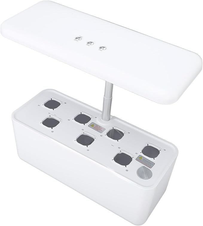 Acouto roponics Growing System with LED Lights and Pump Cycle for Indoor Vegetable Garden - 3 Modes Planter (White)