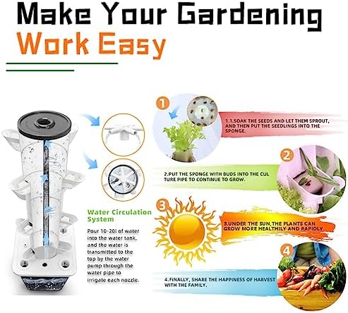 Hydroponic Aeroponics Kit for Indoor Gardening - Complete System for Herbs Fruits &amp Vegetables with Pump Timer Adapter &amp Net Pots - Efficient &amp Easy to Use