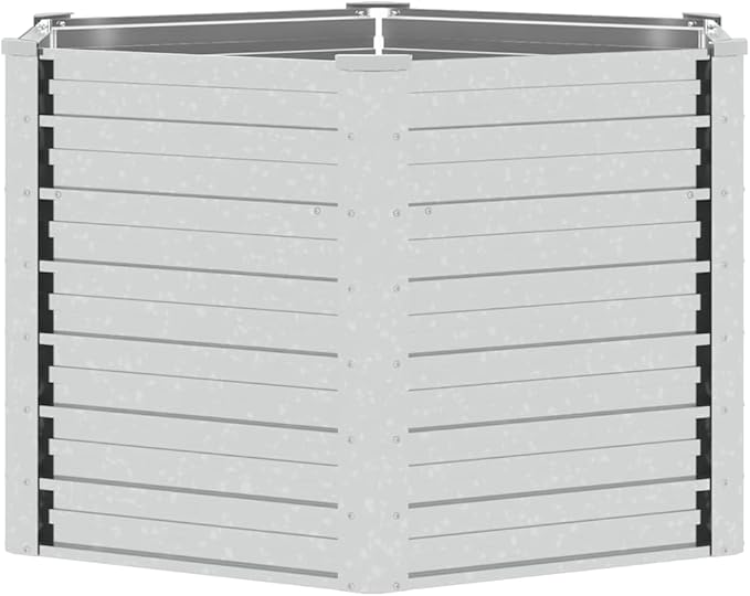Garden Raised Bed Silver Galvanized Steel Large 50.8x50.8x30.3 Inch Durable Outdoor Planter for Vegetables Herbs Flowers