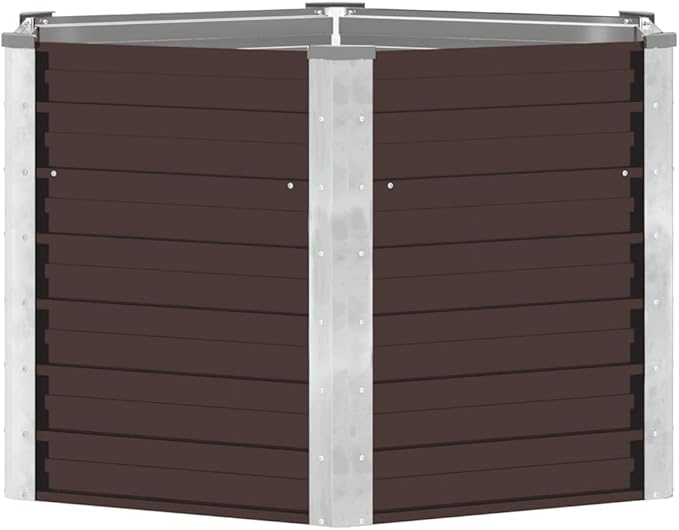vidaXL - Heavy-Duty Galvanized Steel Garden Raised Bed in Brown - 50.8x50.8x30.3 Spacious and Weather- Ideal for Plants Vegetables Herbs and Flowers