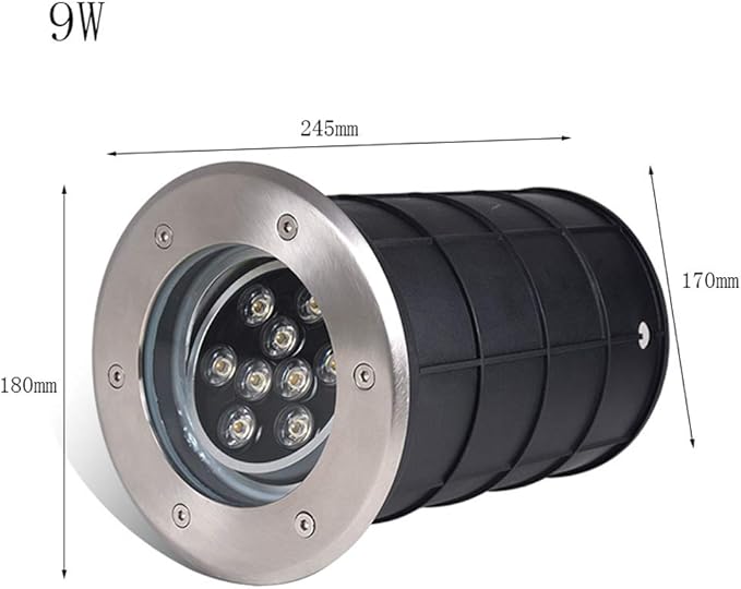 Recessed 9W/18W LED Colorful Underground Light IP65 Waterproof Buried Spotlights for Landscape Garden Road Courtyard Embedded Tree Projection Lamp Integrated (Size : 9W)