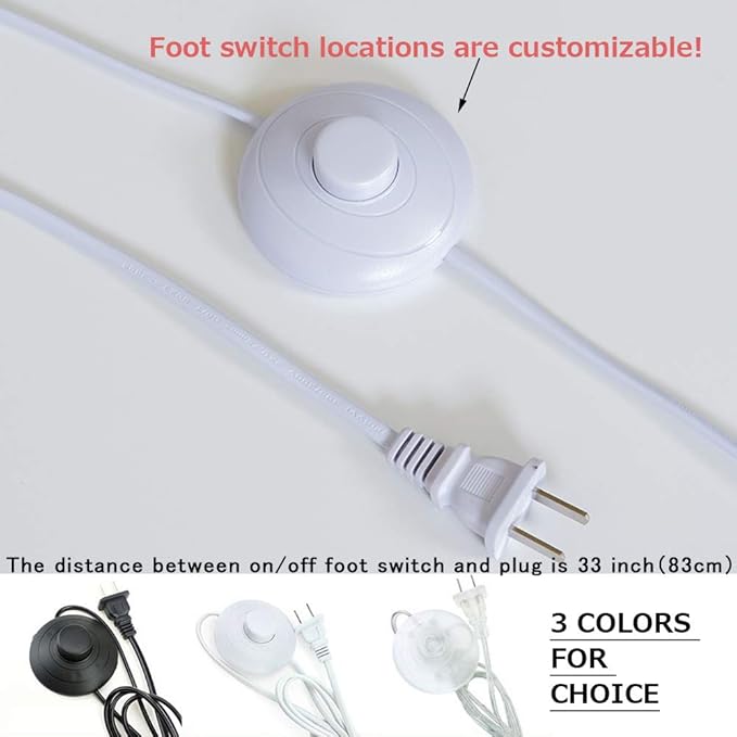 Accent Uplight 7W COB LED Stepless Dimming Adjustment Remote Control Spotlight Light with White Foot Pedal Switch Cord Flexibly Rotatable Extra Light Rotating for Plants Landscape 1 Light